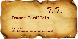 Temmer Terézia névjegykártya